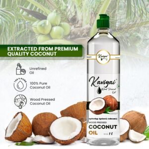 கவிகை தேங்காய் மரச்செக்கு எண்ணெய் ( Coconut oil 1 litre)