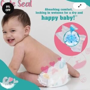 Cute Seal Velcro/Tape Type Diapers (Small )- 62 Pcs (4 to 8kg)