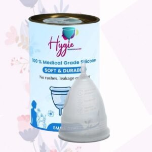 hygie Menstrual Cup (Small) – Comfortable, eco-friendly, and leak-proof protection. Made with medical-grade silicone for easy, safe, and reusable monthly care.