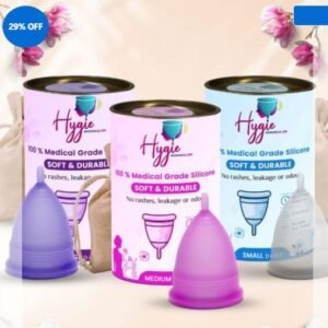 Hygie Menstrual Cup (Large) – Perfect for heavy flow and long-lasting protection. Crafted from soft, medical-grade silicone for safe and sustainable use.