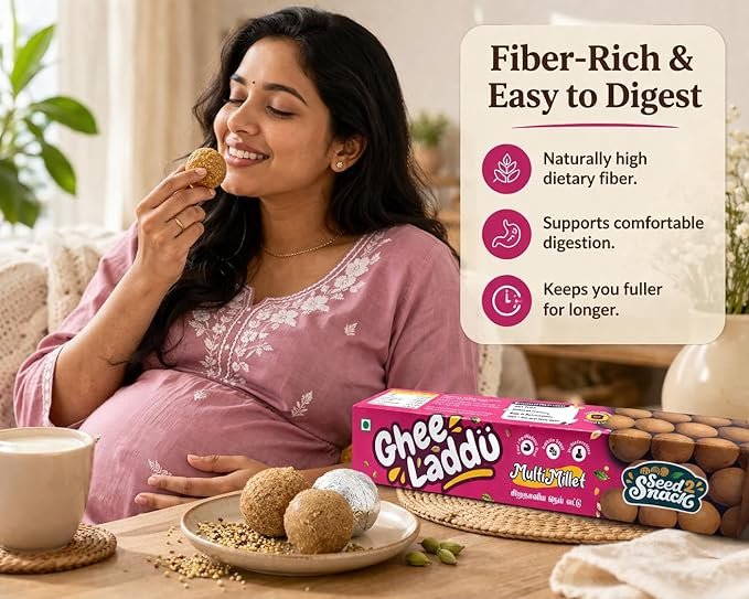 Seed2Snack Multi-Millet Ghee Ladoos | Desi Ghee & Jaggery Sweetened | Nutrient-Rich, Sugar-Free Millet Snack – Energy Boosting, Gut-Friendly Healthy Treat for All Ages (pack of 2) - Image 6